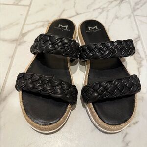 Marc Fisher Black Braided Sandals